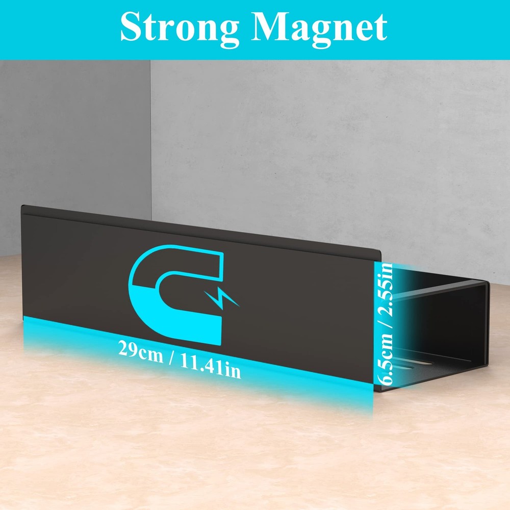 Magnetic Spice Holder 4 Pack, Refrigeor Organizer, Black