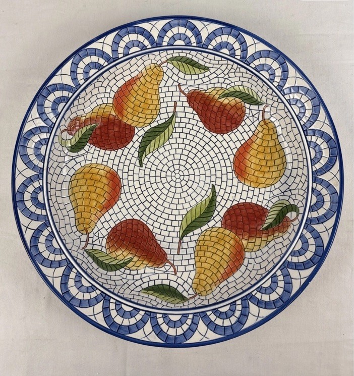 Chip N Dip Set Clay Art Mosaic Pear 2 Piece 16" Ceramic