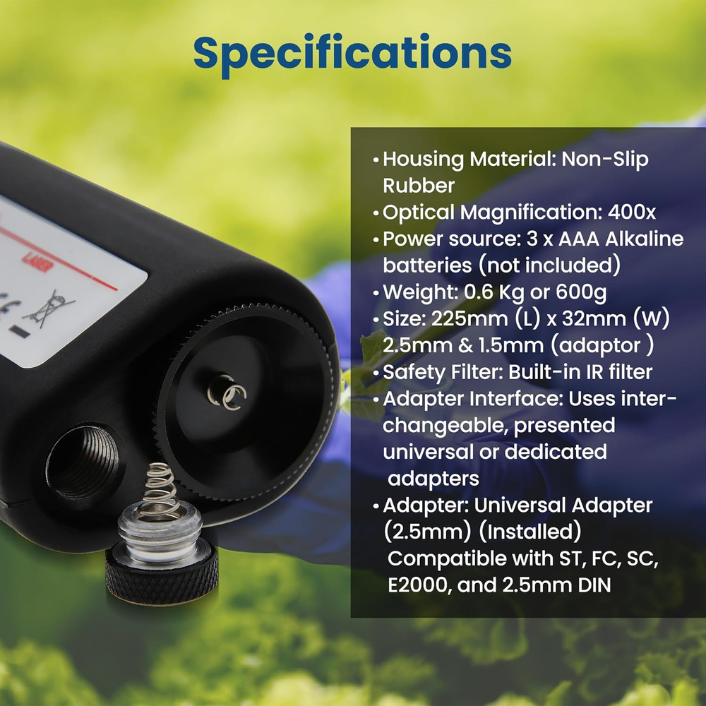 Fiber Optical Microscope 400X Magnification Cable Inspection Microscope Includes