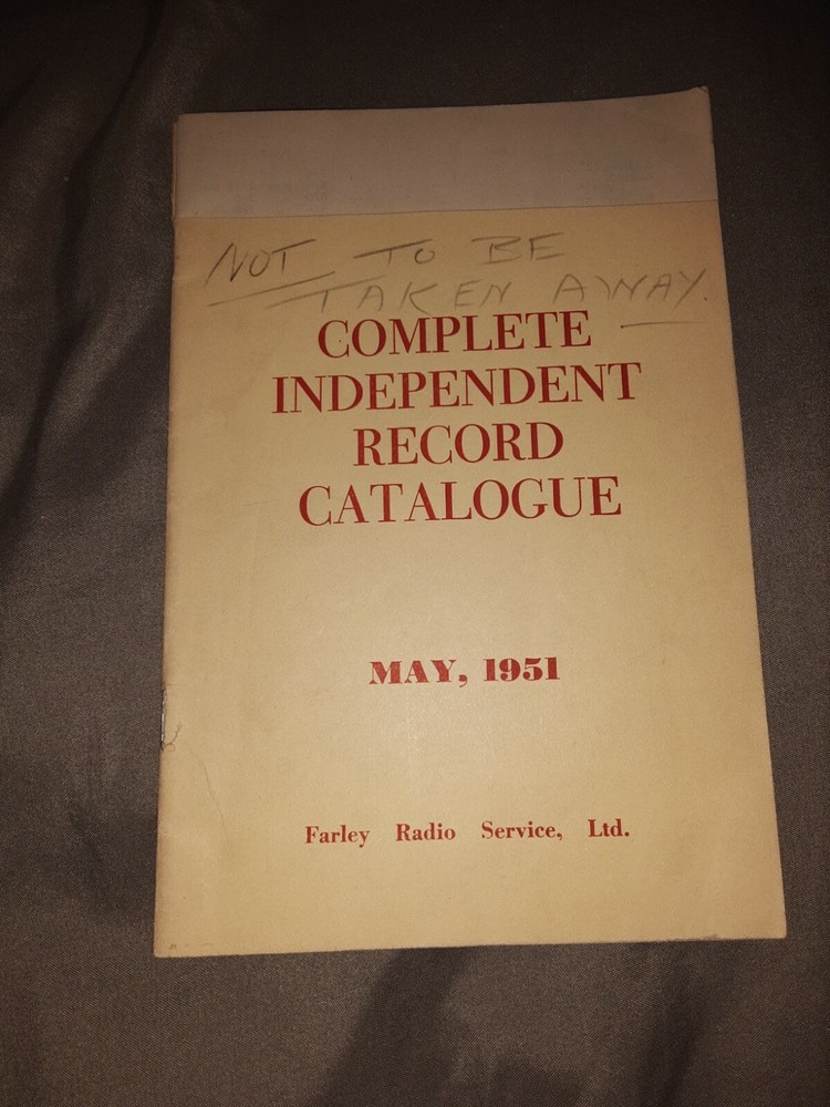 Complete Independent Record Catalog 1951