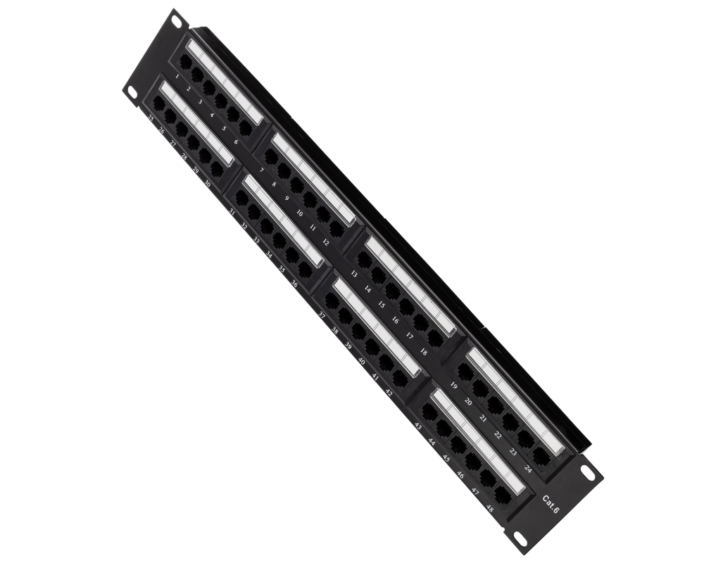 Network Patch Panel 48 Port 2U Ethernet Rack 110 Type Panel