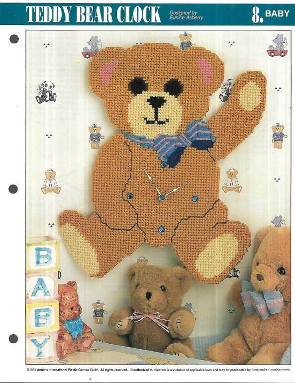 LOT/7 PLASTIC CANVAS LEAFLETS BABY PROJECTS