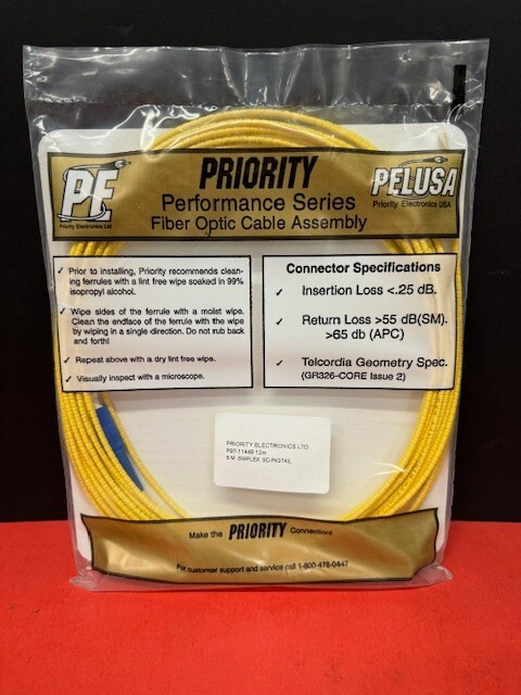Priority Electronics Fiber Optic Cable Assembly P97-11449 12m SM Simplex Pigtail