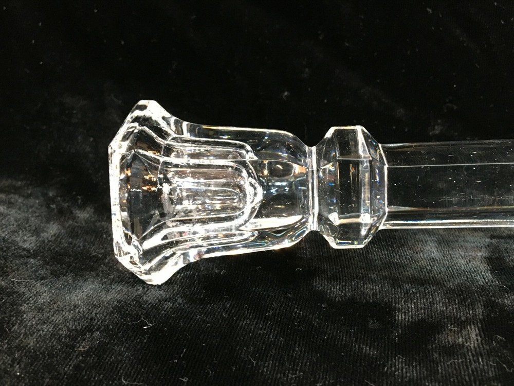 Pair of Lead Crystal Hexagon 7" Candlestick Holders