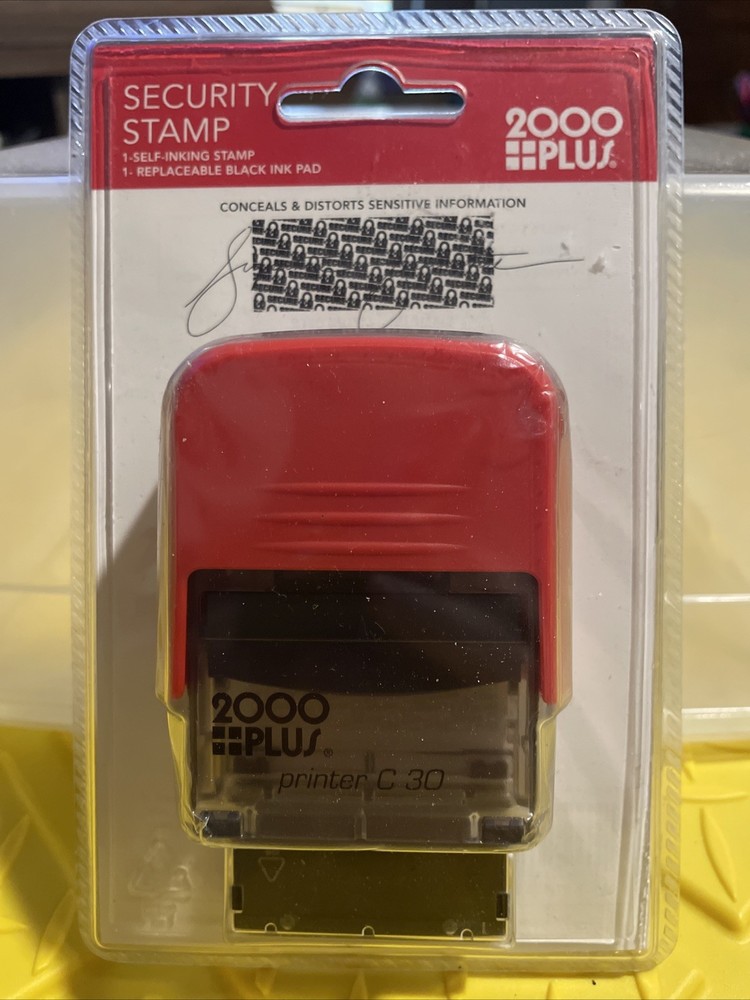 2000 Plus Self-Inking Security Stamp, 1 2/5" x 5/8" Impression