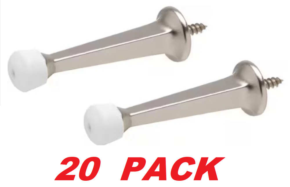 Everbilt Satin Nickel Solid Door Stop, Prevents Wall Damage (20 PACK)