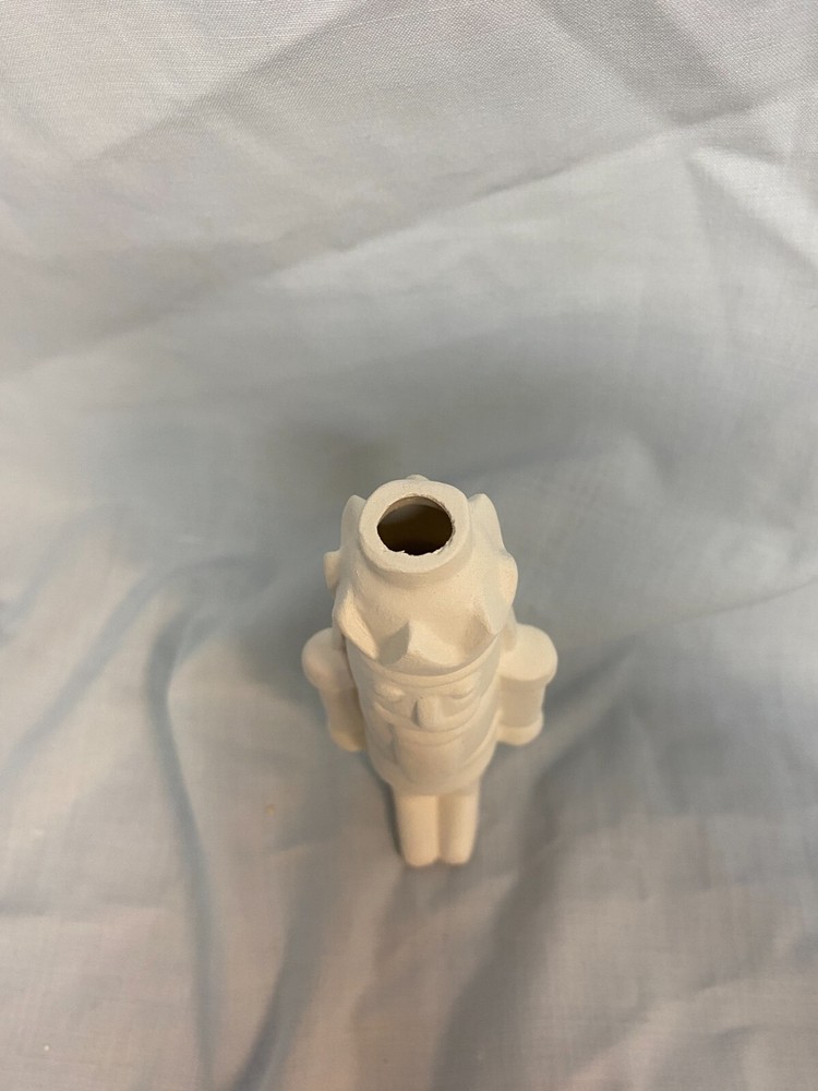 4 Ornaments~2 Santa, Nutcracker, Drum Christmas Ceramic Bisque Ready to Paint