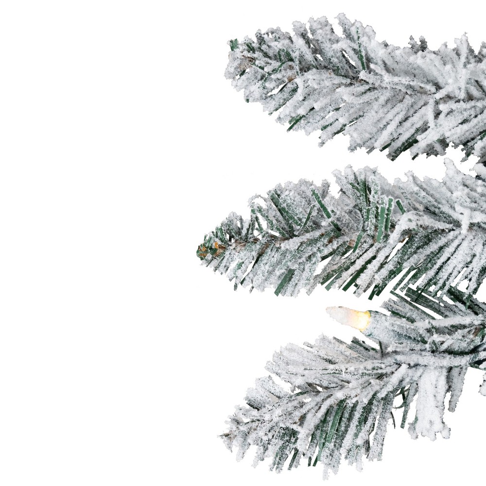 Pre-Lit Pencil Flocked Alpine Artificial Christmas Tree - 4' - Clear Lights