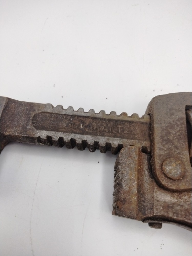Vintage Adjustable Pipe Wrench Wood Handle
