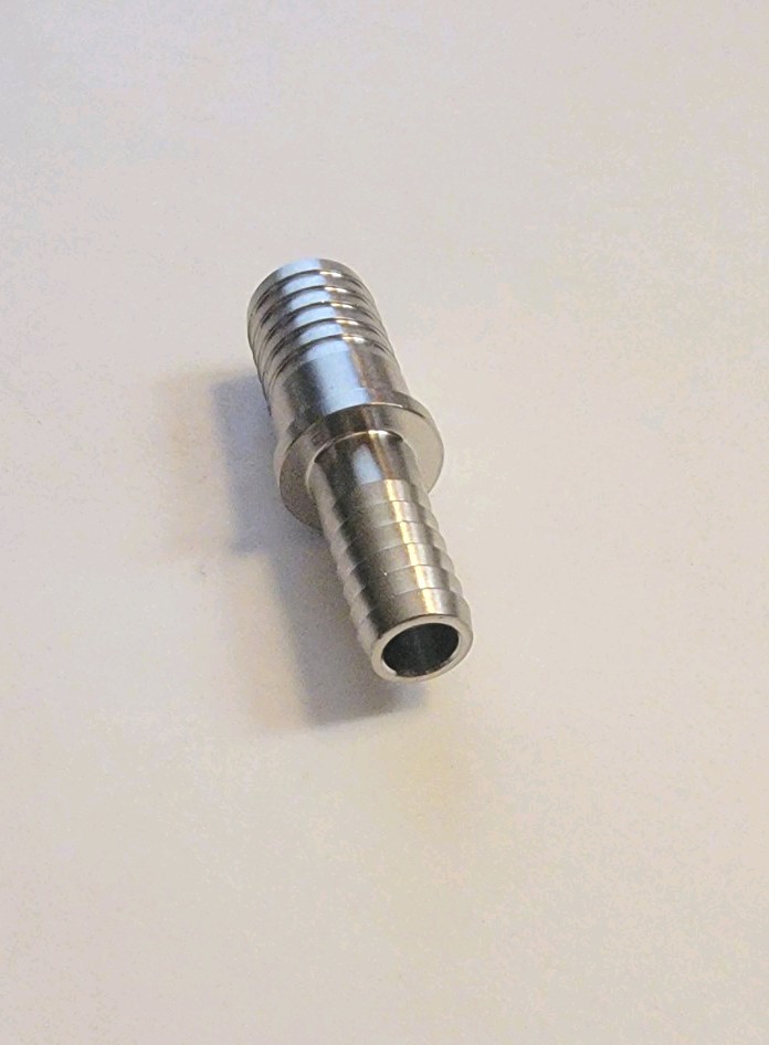 3/8 X 1/2 Stainless Steel Reducing Barb Splicer Fitting