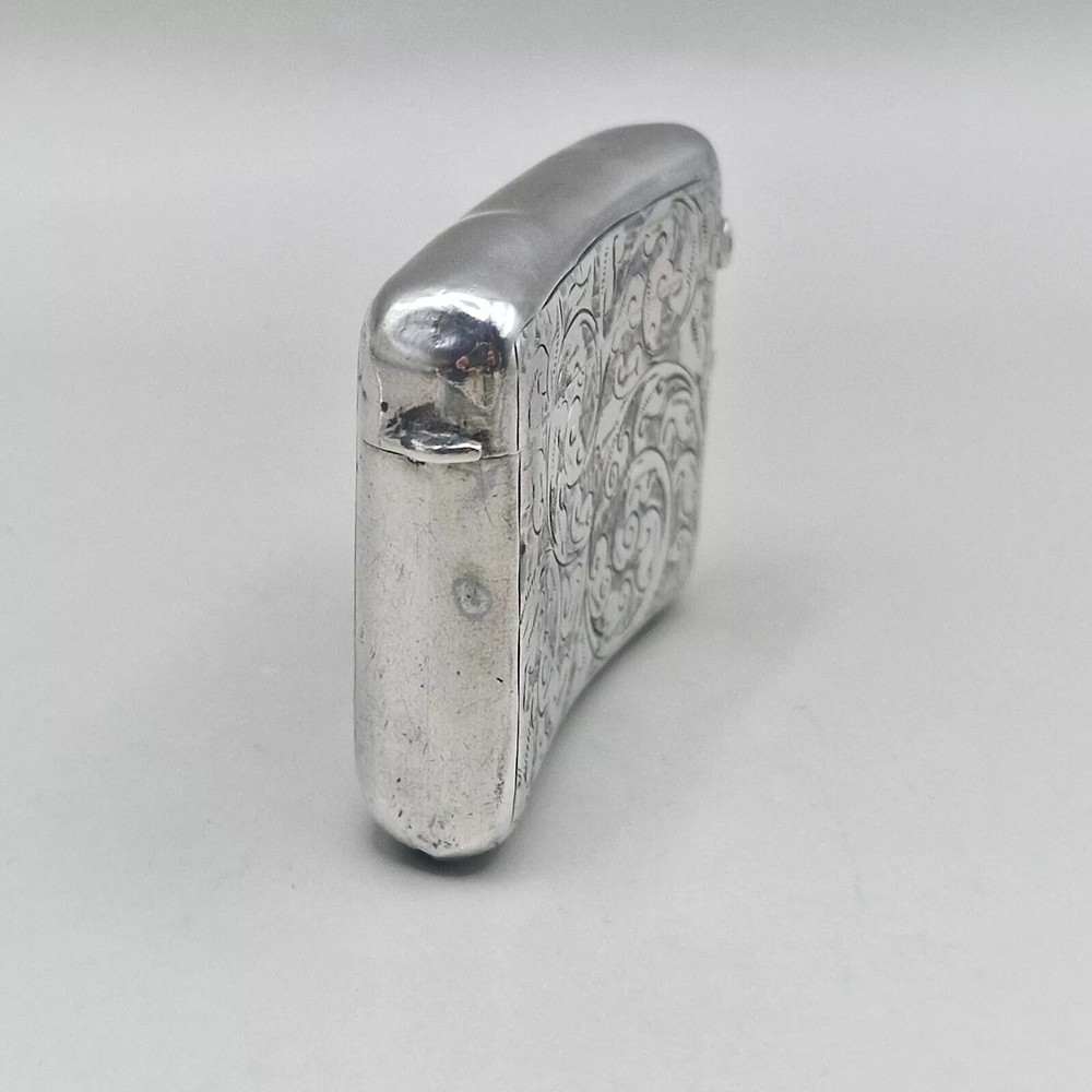 Rare Solid Silver Vesta Case With Two Compartments by Thomas & Marshall 1906