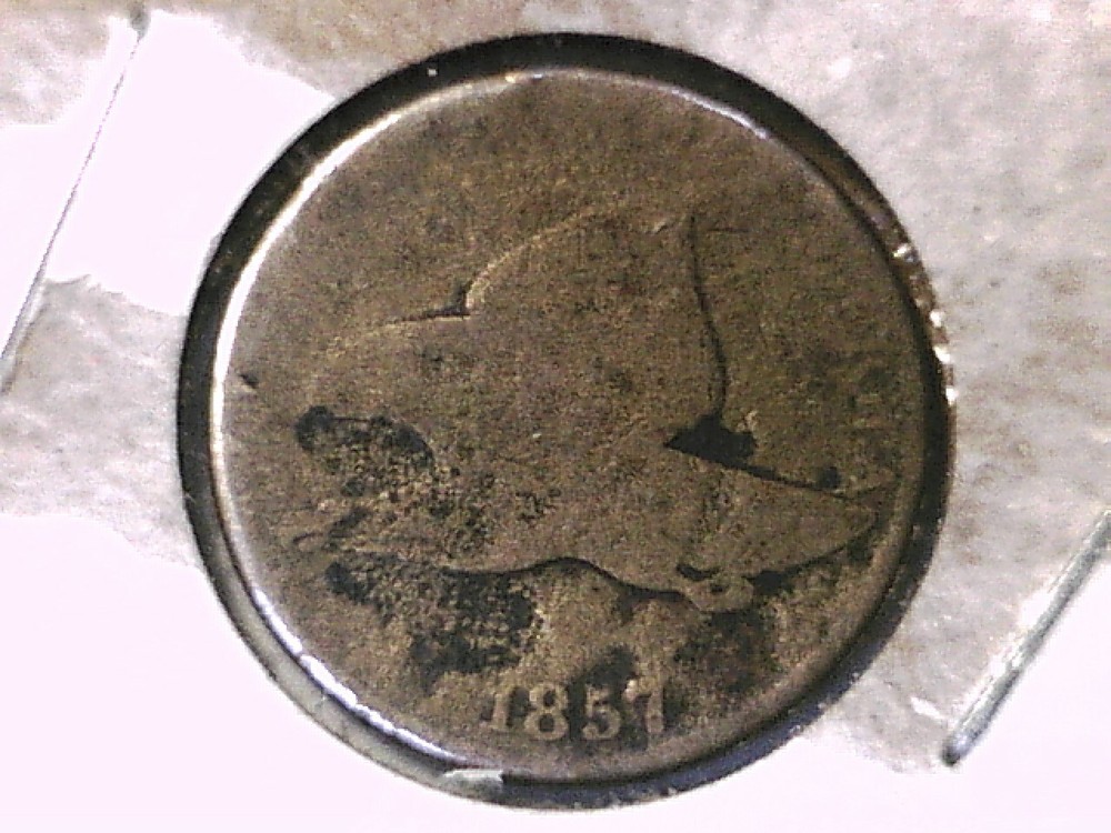 1857 Flying Eagle Cent Genuine Raw Ungraded 01042
