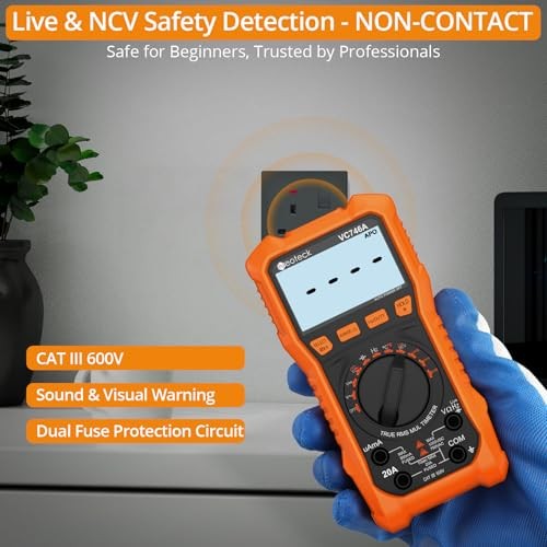 6000 Counts Digital Multimeter for DC AC Voltage/Current TRMS Voltmeter with