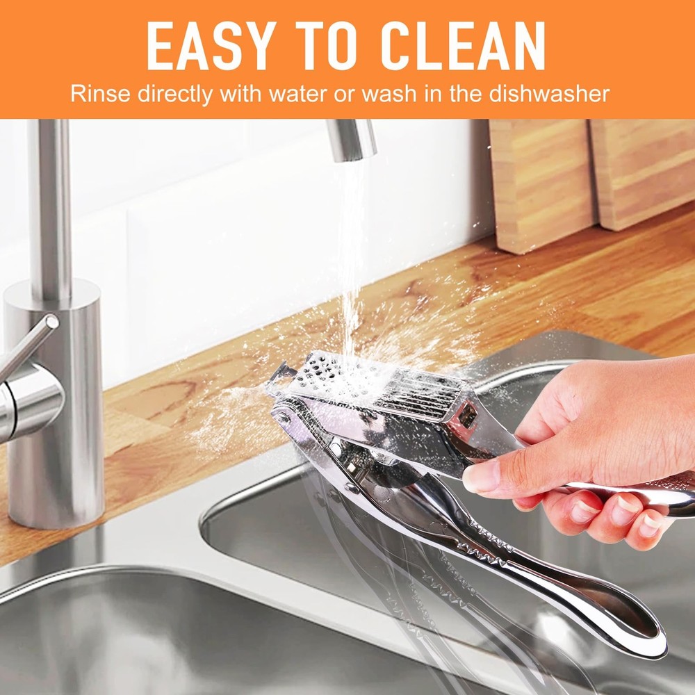 Garlic Press & Slicer 2-in-1 Mincer Crusher Kitchen Tool