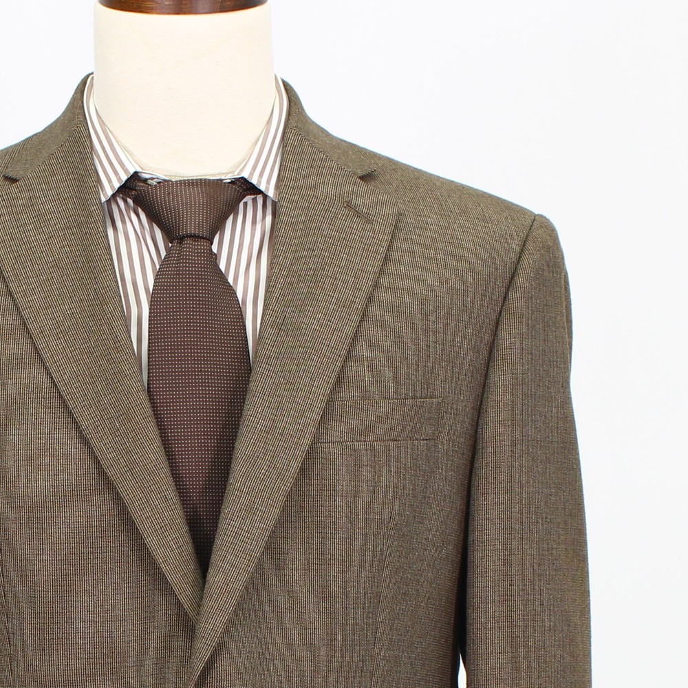 Chaps 42R Brown Sport Coat Blazer Jacket Solid 2B Polyester