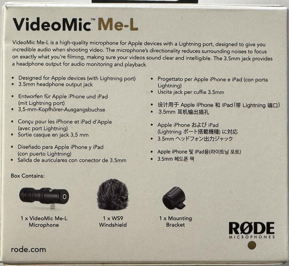 Videomic Me-L Rode Microphone ( Directional Microphone For Apple)