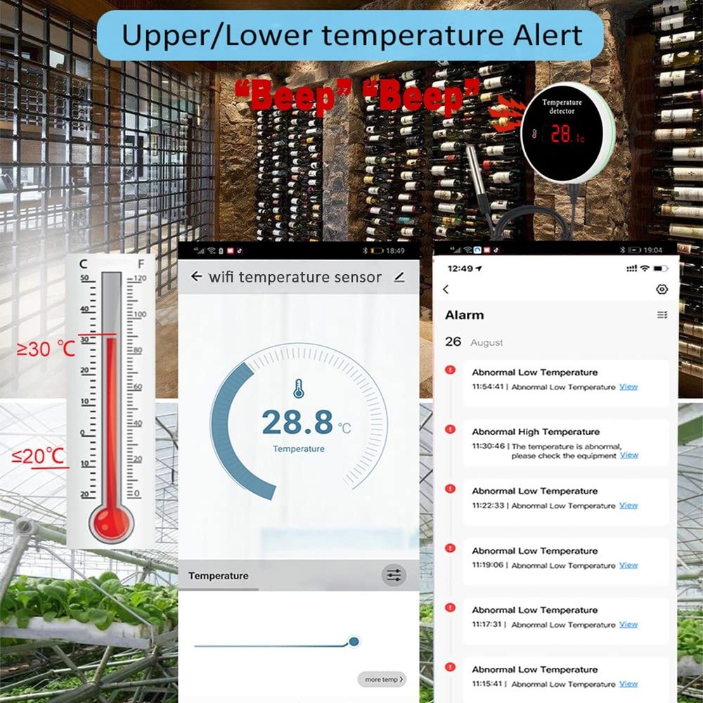 WiFi Temperature Sensor Smart Thermometer: Digital Temperature Moni... Fast Ship