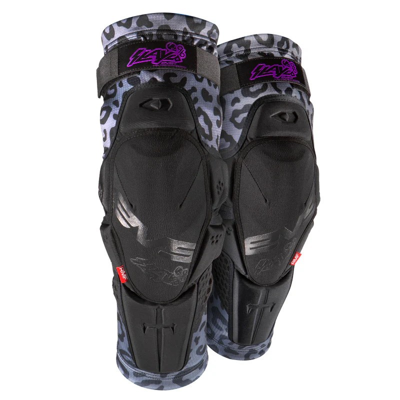 EVS SLAY96K-LP-S/M Slayco96 Knee Guard Pair Ghost/Leopard - Small/Medium