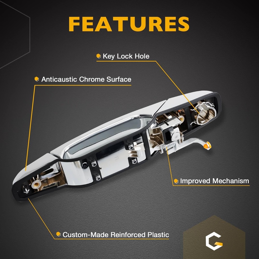 Exterior Chrome Door Handle Front Left Driver Side | front left,