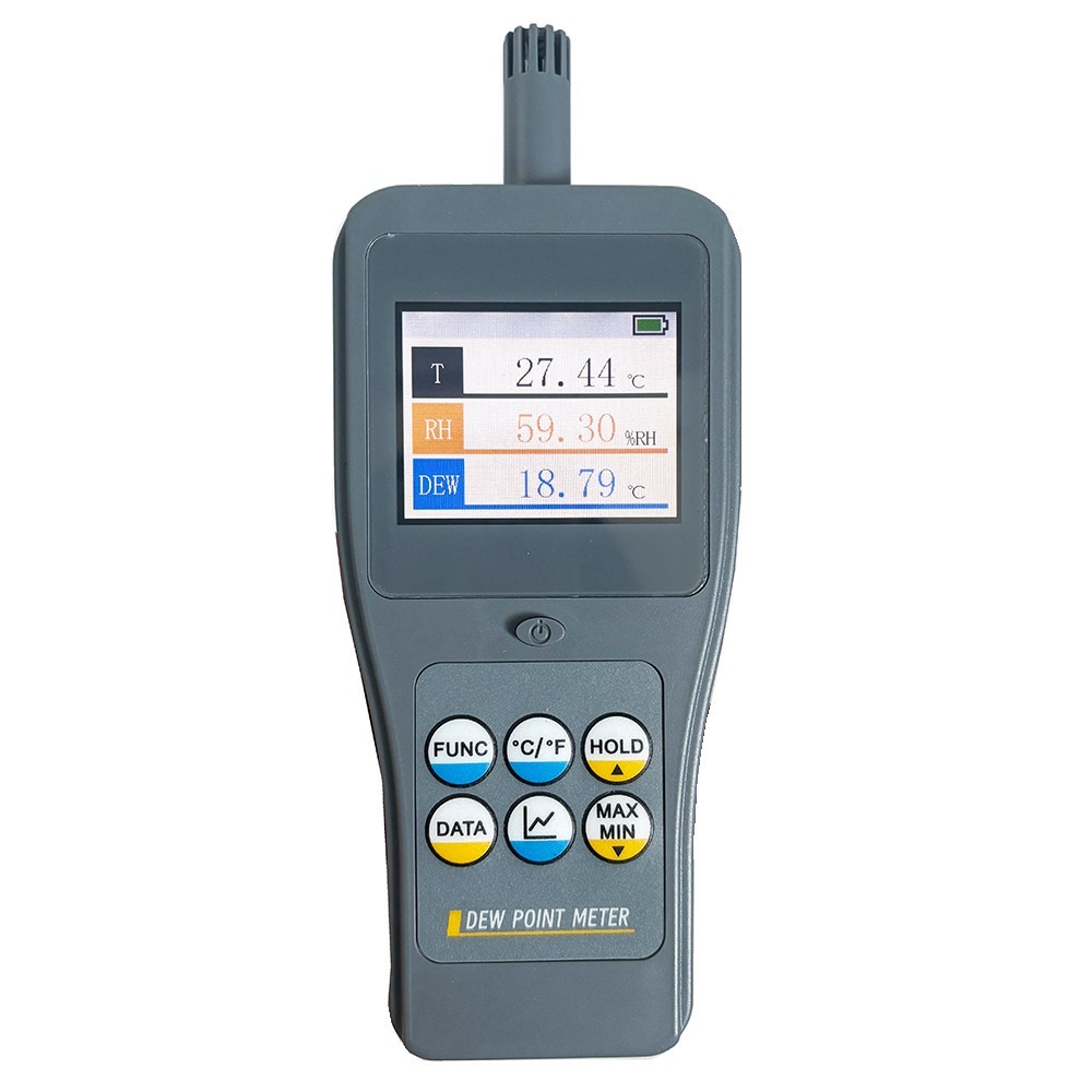 High Precision Dew Point Meter with PPM Range 300~240000 6 Test Parameters