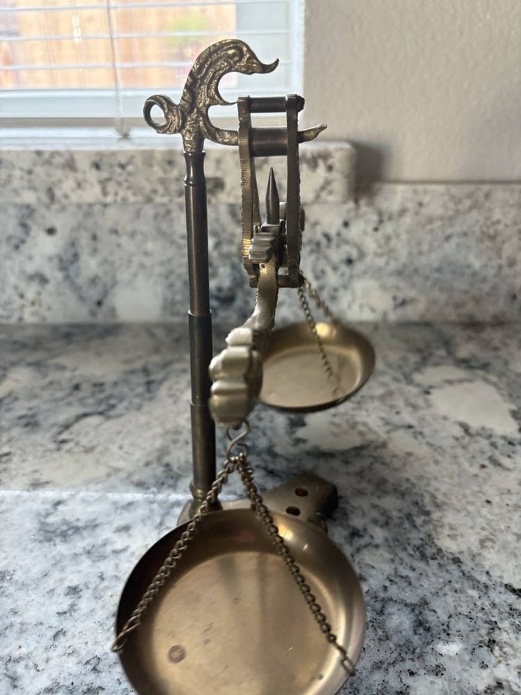 Vtg Brass Scale 8 1/2”