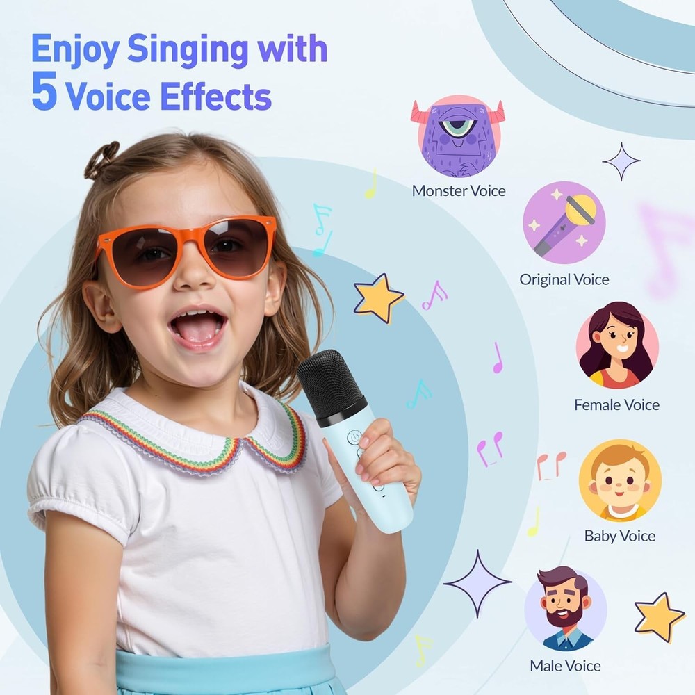 Portable Bluetooth Karaoke Machine for Kids - Endless Fun with Lights & Effects