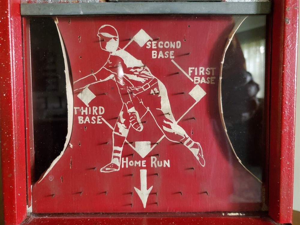 1950's Baseball Graphics Gumball Machine / Arcade Game