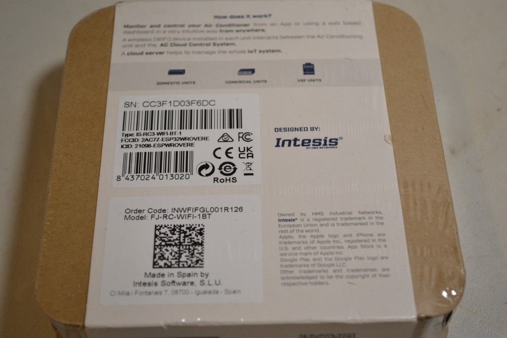 Intesis FJ-RC-WIFI-1BT Wired AC Cloud Control Interface