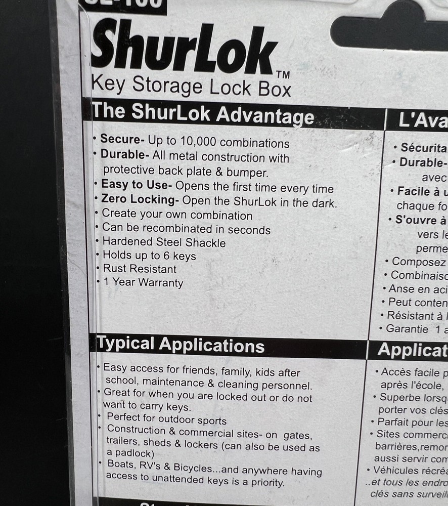 ShurLok SL-100W 4-Dial Numbered Key Storage Combination Lock Box, Blue