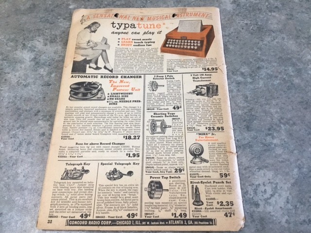 CONCORD RADIO PARTS CATALOG