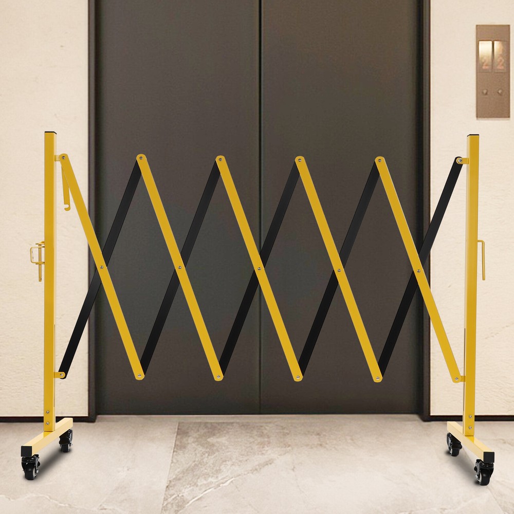 Expandable Mobile Barrier Gate Portable Adjustable Safety Barrier With Casters