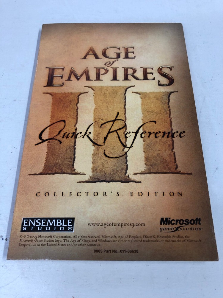 Age of Empires III Quick Reference Guide (Manual Only) W