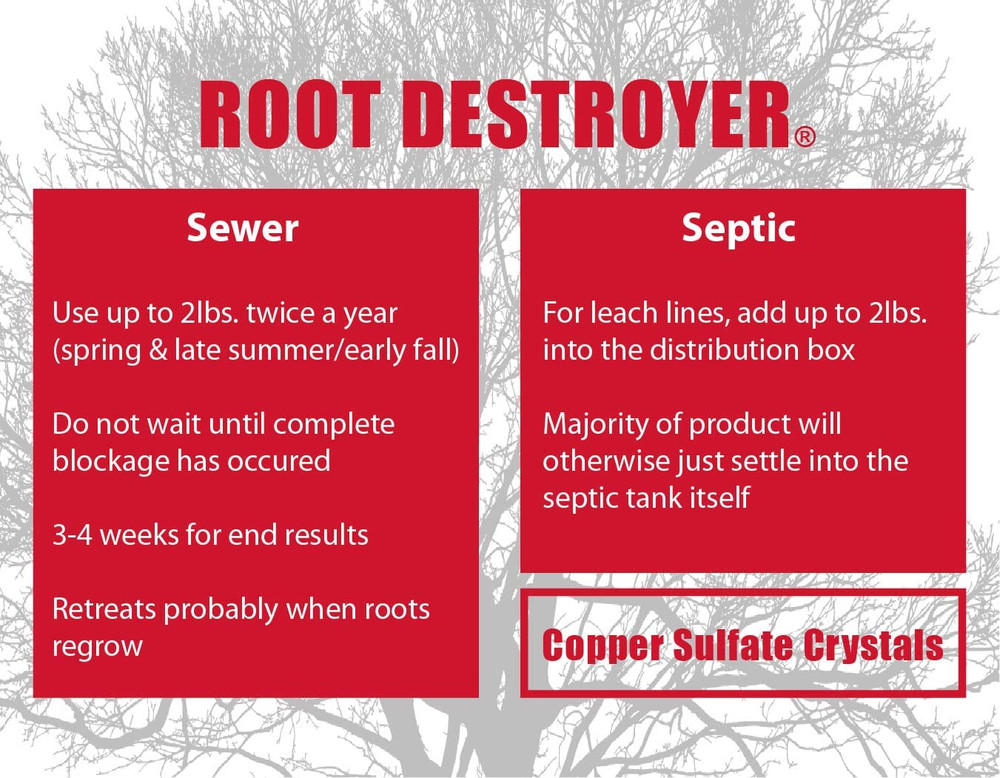 Root Destroyer - 5Lbs - Root Killer for Sewer, Pipe & Drain Lines, Septic Tanks