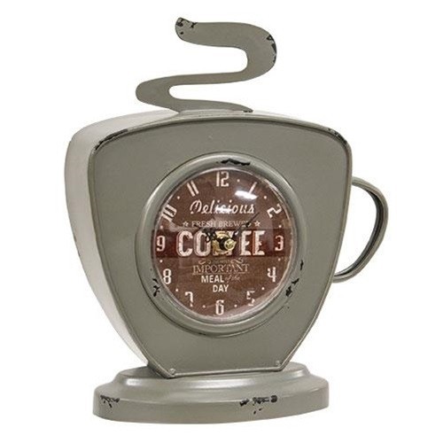 Freestanding Tabletop Coffee Clock, Vintage-inspired Rustic Decor