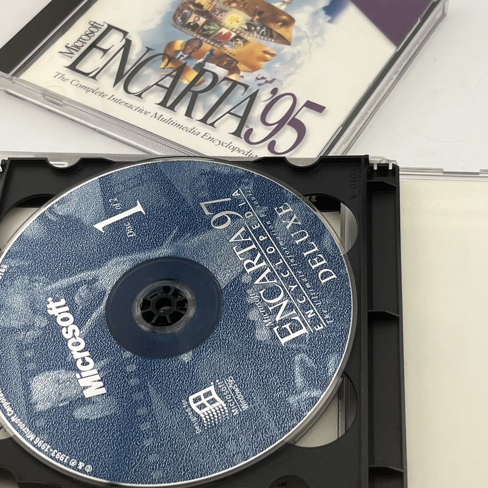 Microsoft Encarta 95 & 97 Deluxe Encyclopedia Software CD-Rom Windows 95