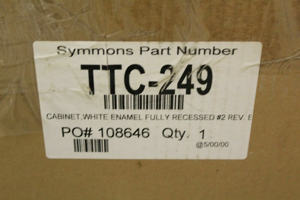 Symmons TTC-249 Fully Recessed Cabinet Unit, White Enamel