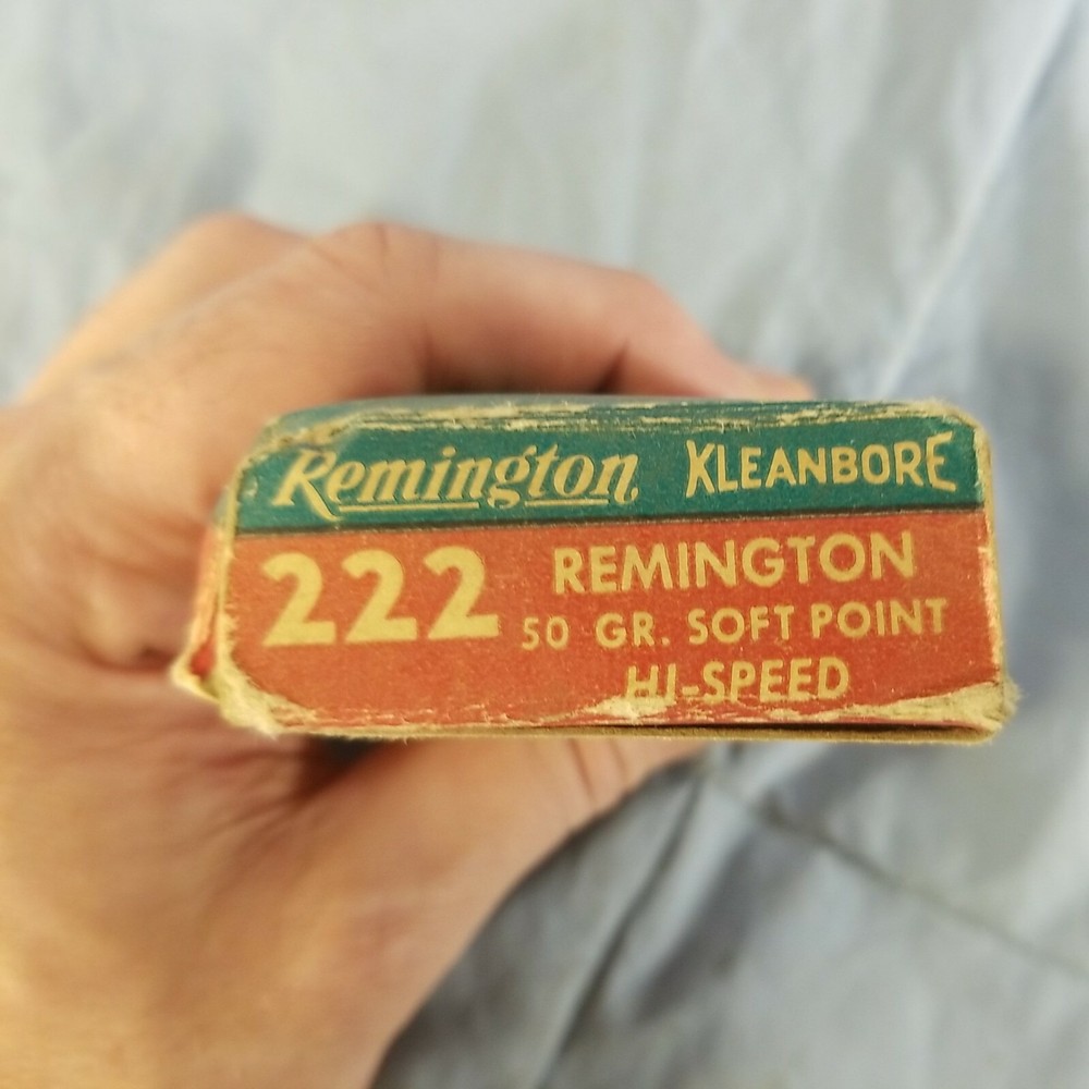 EMPTY Vintage HIGH SPEED 222 REMINGTON KLEANBORE Cartridge Shells Box EMPTY