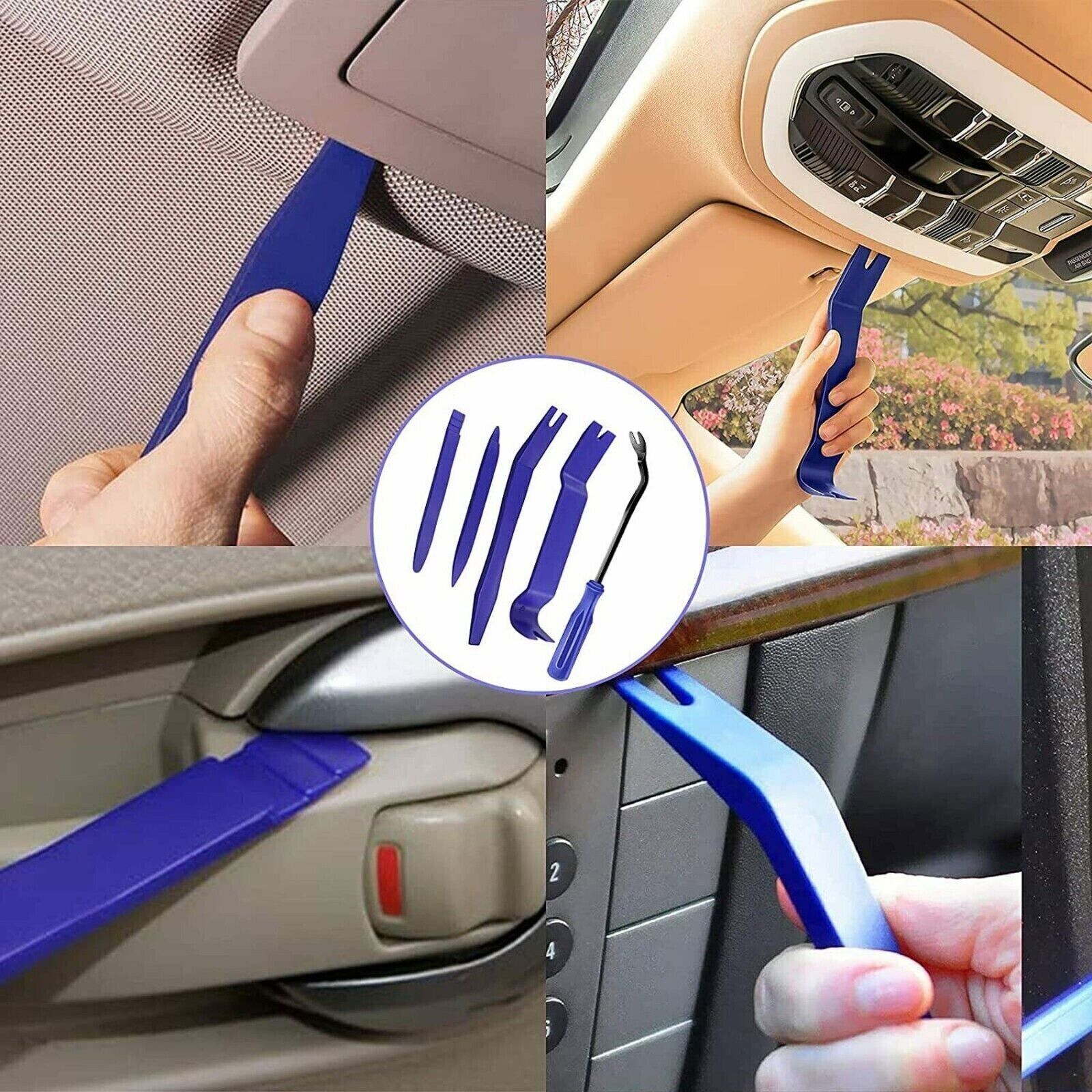 5xBule Plastic Trim Removal Pry Tool Fit Car Radio Panel Door Dash Clip Fastener