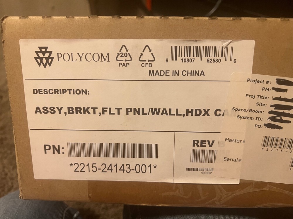 Polycom 2215-24143-001 Eagle Eye HD Camera Wall/Panel/Shelf Mounting Bracket NEW