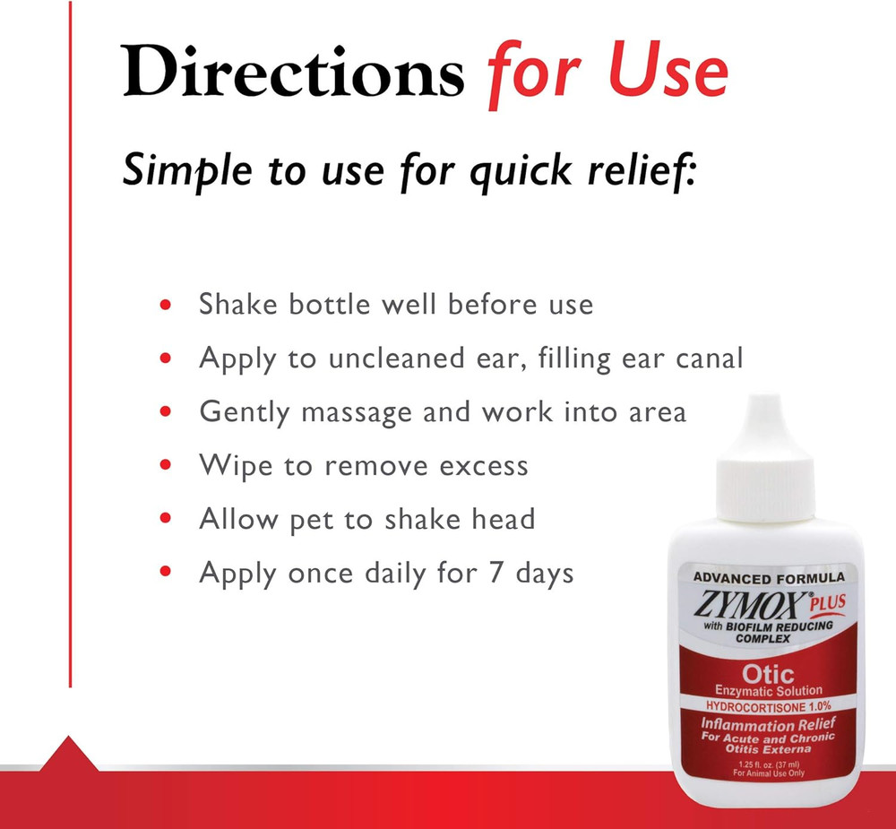 Advanced Formula Otic plus Enzymatic Ear Solution for Dogs and Cats with 1% Hydr