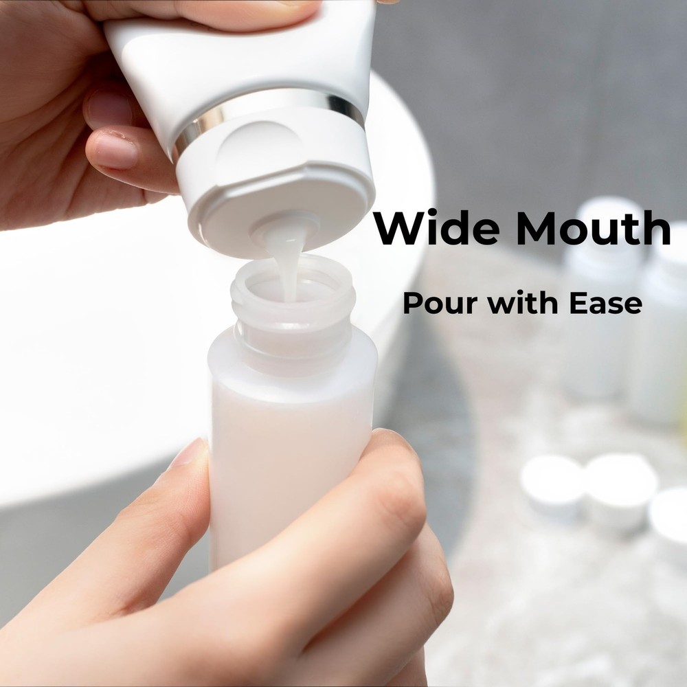 2oz TSA Approved Translucent Squeeze Bottles with Fliptop & Extra Screw Caps