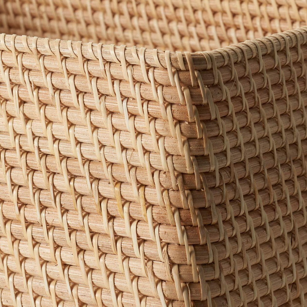 MUJI Overlapping Rattan Rectangular Basket Extra Large (V) Approx. Width 36 x De