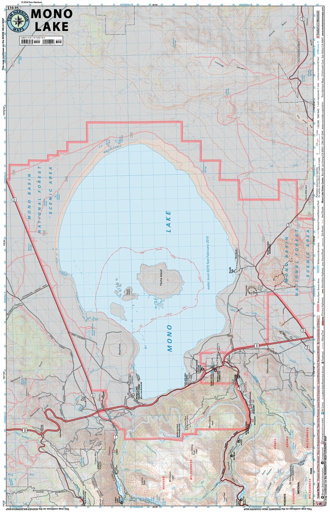 Mono Lake Map, California, by Tom Harrison Map
