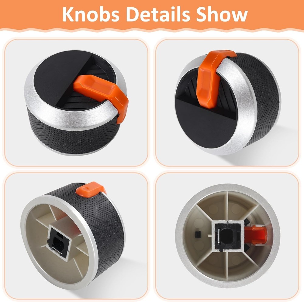 Gas Griddle Grill Orange Knobs Replacement for Blackstone, 2 Burner Control Knob