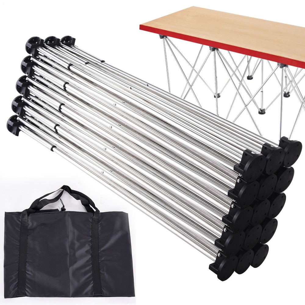 87*29in Portable Work Station with Storage Bag, Foldable Work Bench Table Silver