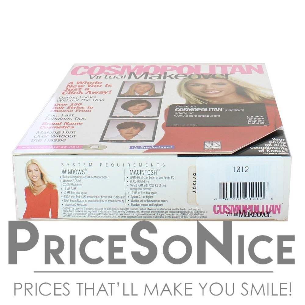 💄 Cosmopolitan Virtual Makeover CD-ROM for Windows & Macintosh - Big Box NEW