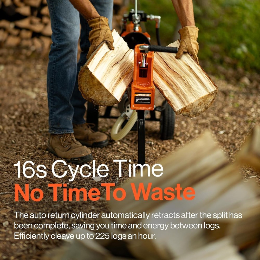 Eco-Friendly Electric Log Splitter - 14 Ton Capacity with Efficient Rapid Return