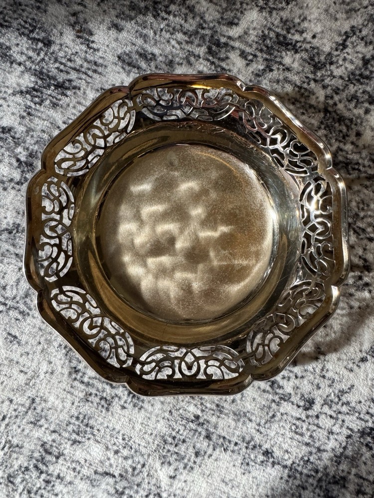 IKORA Germany EP Brass 3 Footed Ornate Candy Bowl Serving Dish