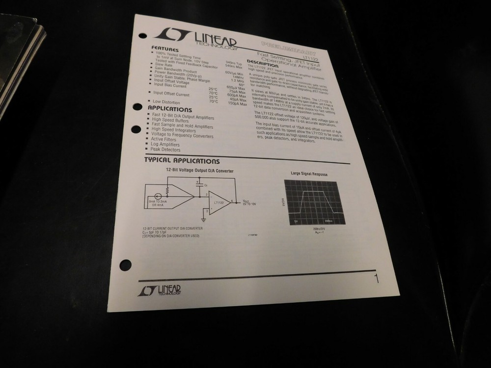 Electronics Specification Guide Application Linear Technology LT1122