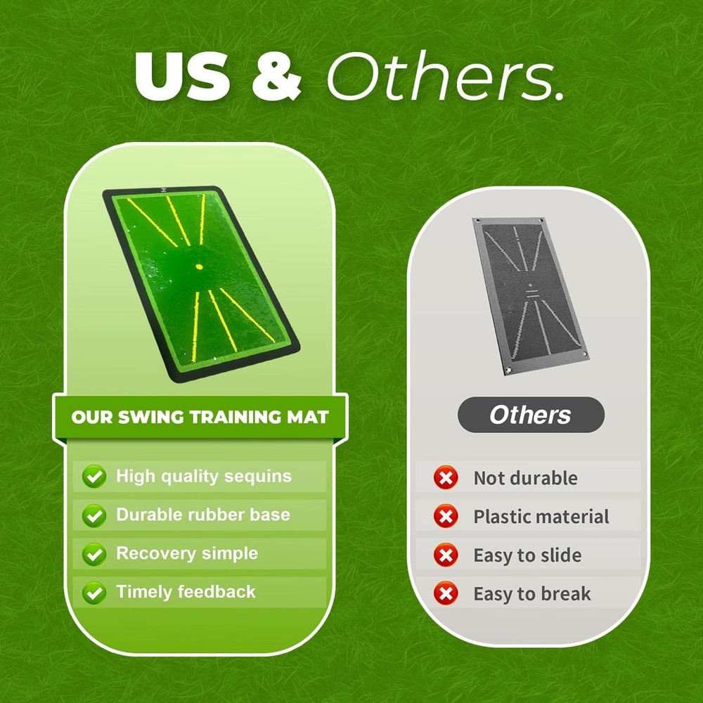 Golf Hitting Mat - 1-Second Detach System Golf Training Mat - Real Swing Path...